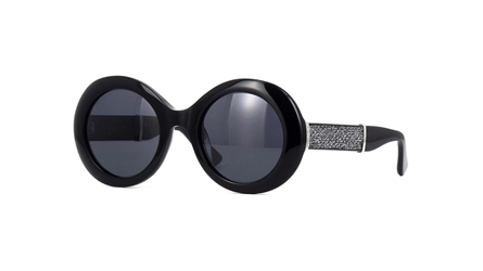 משקפי שמש ג'ימי צ'ו לנשים WENDY/S מבריק, שחור עגולות