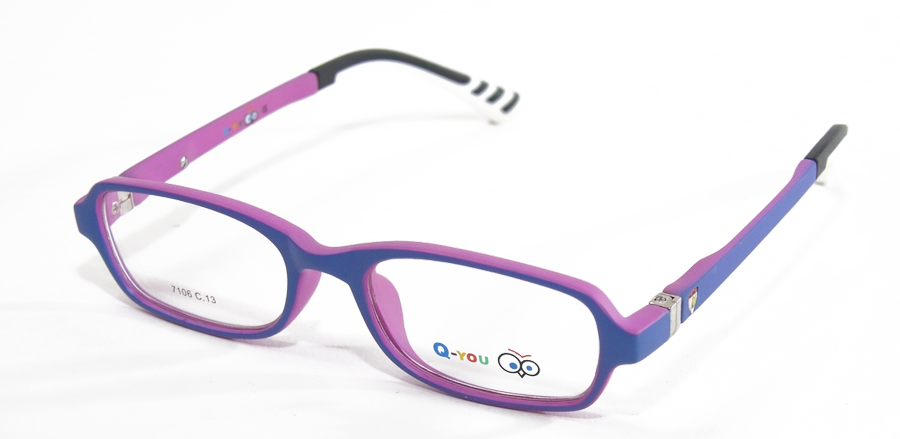 משקפי ילדים ראיה קיו יו יוניסקס 7106 כחול, סגול אובאליות, עגולות