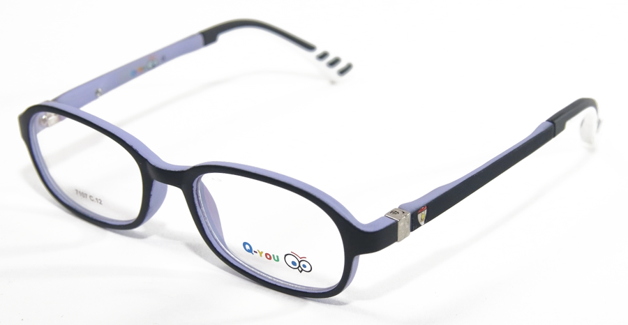 משקפי ילדים ראיה קיו יו יוניסקס 7107 שחור, סגול