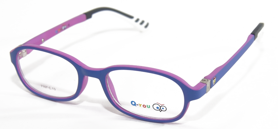 משקפי ילדים ראיה קיו יו יוניסקס 7107 סגול, ורוד, כהה