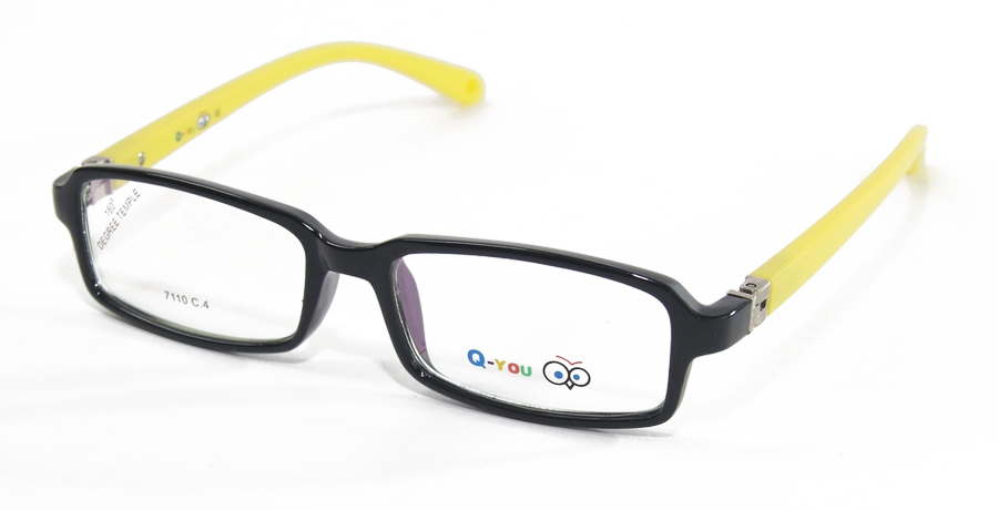 משקפי ילדים ראיה קיו יו יוניסקס 7110 שחור, צהוב