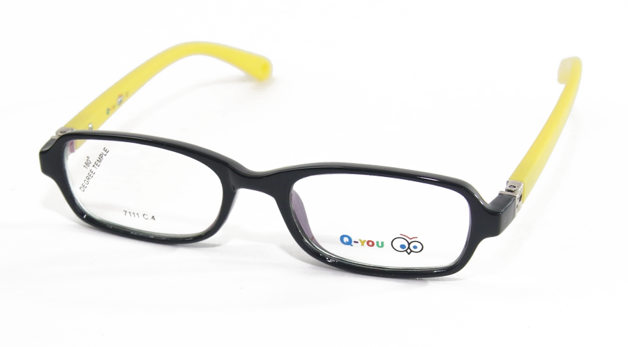 משקפי ילדים ראיה קיו יו יוניסקס 7111 שחור, צהוב