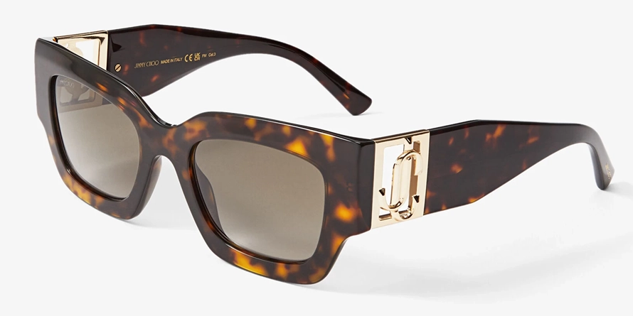 משקפי שמש ג'ימי צ'ו לנשים NENA/S זהב, חום, מנומר מרובעות