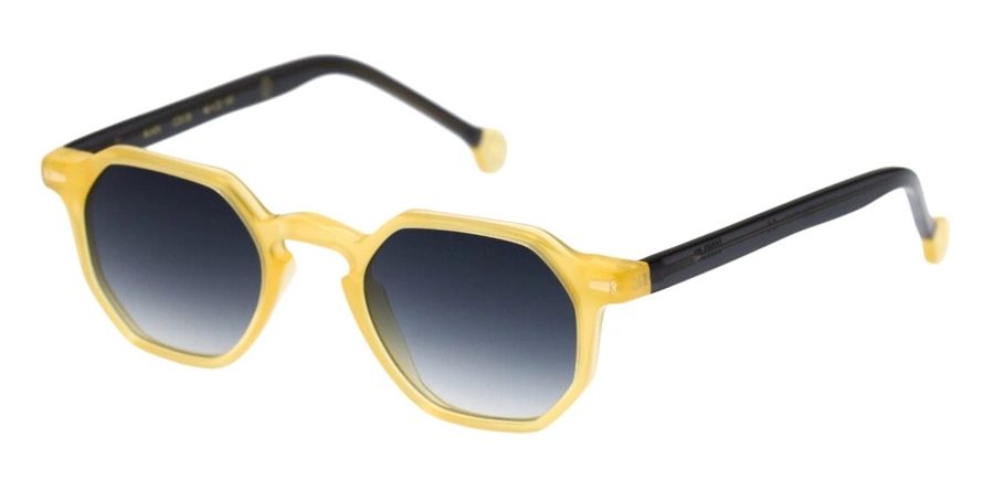 משקפי שמש קימי יוניסקס ALAIN מבריק, צהוב, קרם, שחור משושה, עגולות