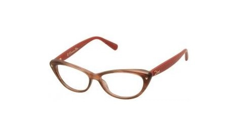 משקפי ראיה כריסטיאן דיור לנשים CD 3239 אדום, חום אובאליות, חתולי