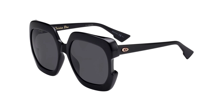 משקפי שמש כריסטיאן דיור יוניסקס DIOR GAIA מבריק, שחור מרובעות