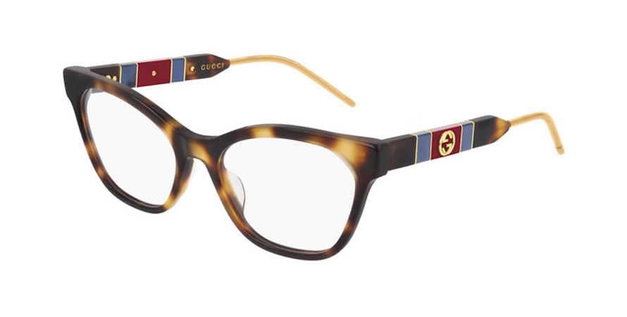 משקפי ראיה גוצ'י יוניסקס GG0600O מנומר, אדום, כחול, זהב מרובעות