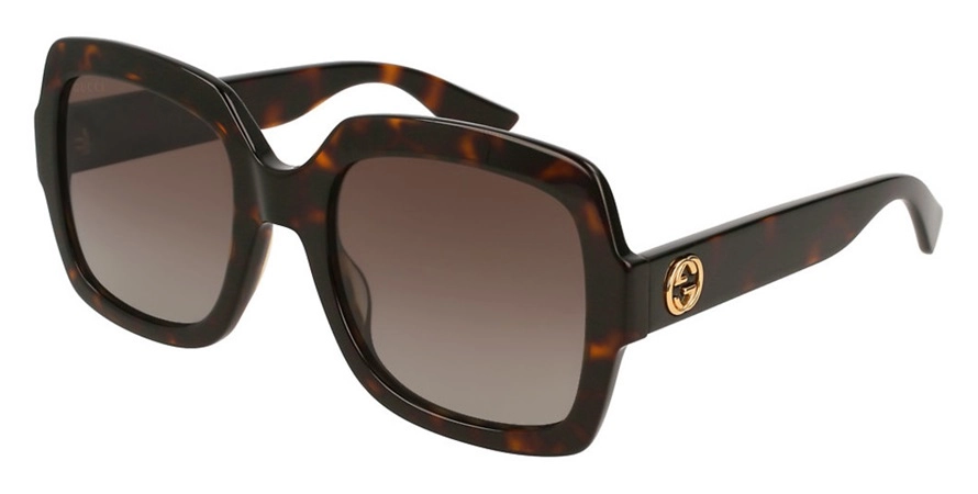 משקפי שמש גוצ'י יוניסקס GG0036S מבריק, מנומר מרובעות