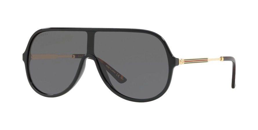 משקפי שמש גוצ'י יוניסקס GG0199S זהב, מבריק, מנומר, שחור מרובעות