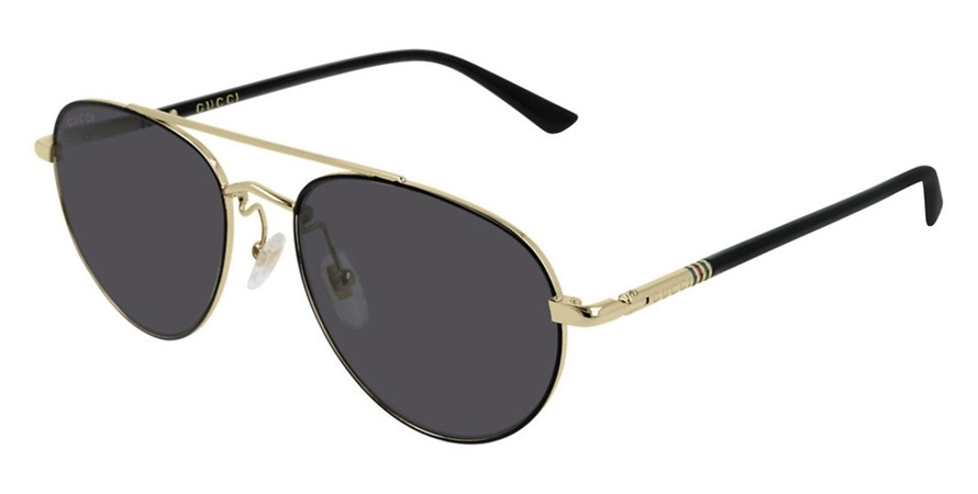 משקפי שמש גוצ'י יוניסקס GG0388S זהב, שחור עגולות