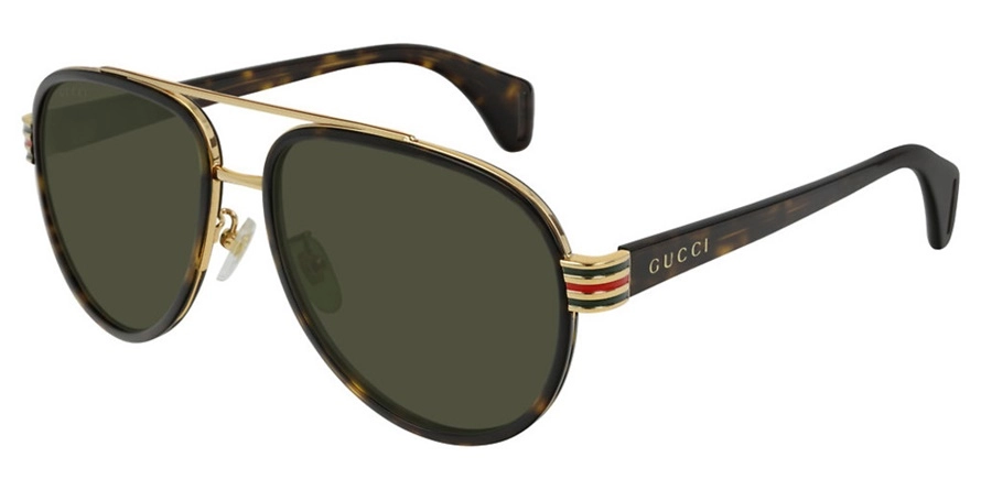 משקפי שמש גוצ'י יוניסקס GG0447S זהב, מנומר, שחור עגולות