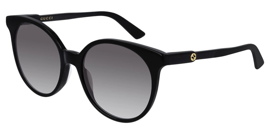 משקפי שמש גוצ'י יוניסקס GG0488S מבריק, שחור עגולות