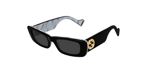 משקפי שמש גוצ'י לנשים GG0516S לבן, מבריק, שחור מרובעות