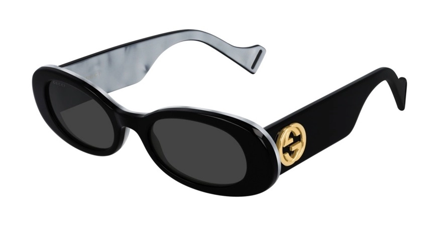 משקפי שמש גוצ'י לנשים GG0517S כסף, לבן, מבריק, שחור אליפסה