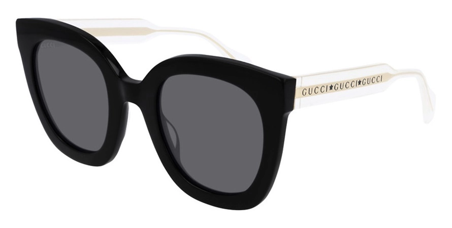 משקפי שמש גוצ'י יוניסקס GG0564S זהב, מבריק, שחור, שקוף עגולות