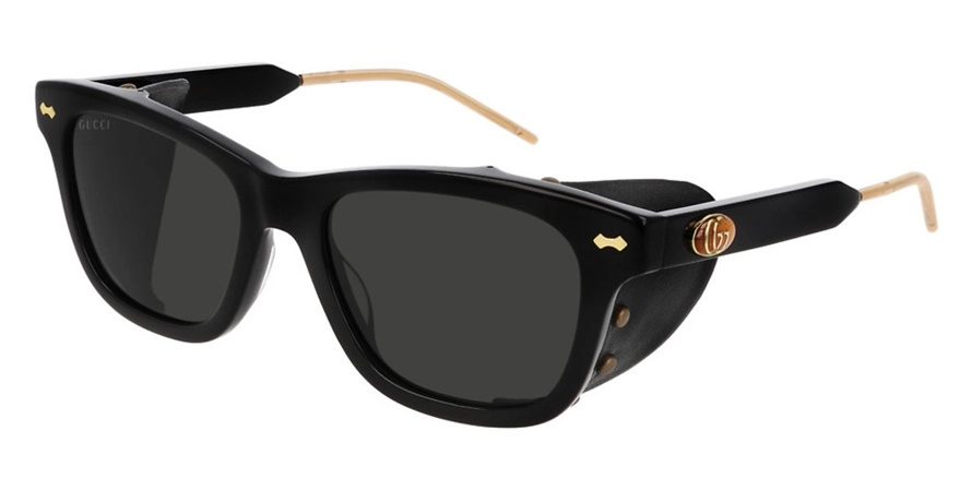 משקפי שמש גוצ'י לנשים GG0671S מבריק, שחור מרובעות