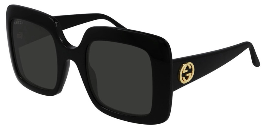 משקפי שמש גוצ'י יוניסקס GG0896S מבריק, שחור מרובעות