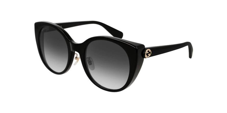 משקפי שמש גוצ'י יוניסקס GG0369S מבריק, שחור עגולות