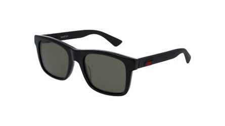 משקפי שמש גוצ'י יוניסקס GG0008S מבריק, שחור מרובעות