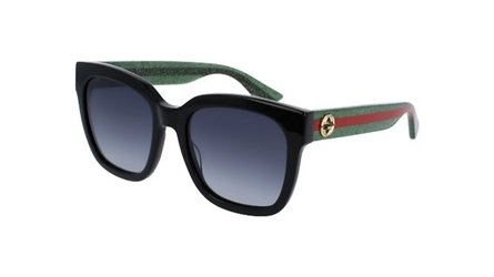 משקפי שמש גוצ'י לנשים GG0034S אדום, ירוק, שחור מרובעות