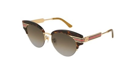 משקפי שמש גוצ'י לנשים GG0283S אדום, זהב, כחול, מנומר עגולות