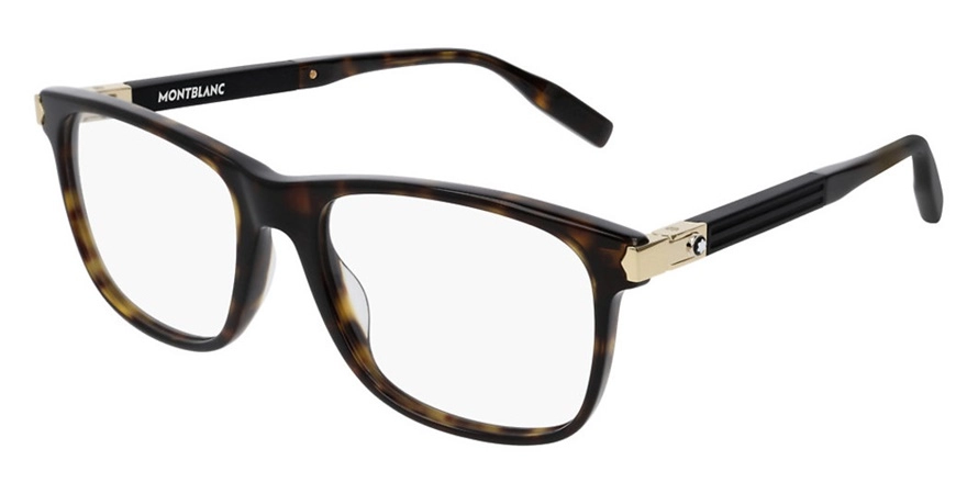 משקפי ראיה מונטבלאנק יוניסקס MB0035O מנומר, כסף, שחור מרובעות