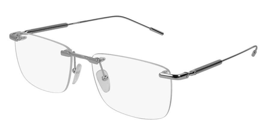 משקפי ראיה מונטבלאנק יוניסקס MB0049O כסף, שחור מרובעות