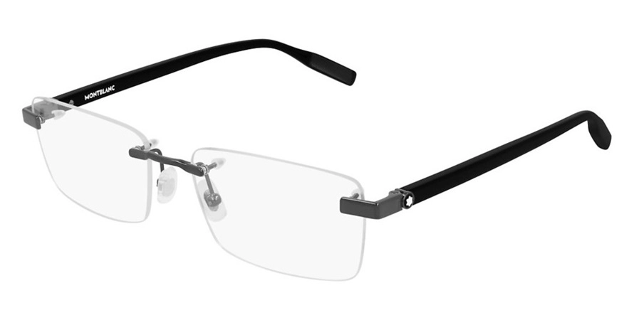 משקפי ראיה מונטבלאנק יוניסקס MB0055O אפור, כהה, מבריק, שחור מרובעות