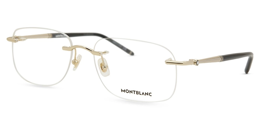 משקפי ראיה מונטבלאנק יוניסקס MB0071O זהב, שחור מרובעות