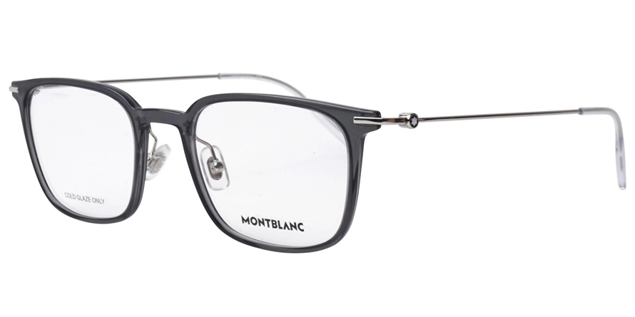 משקפי ראיה מונטבלאנק יוניסקס MB0100O אפור, כסף, שקוף מרובעות