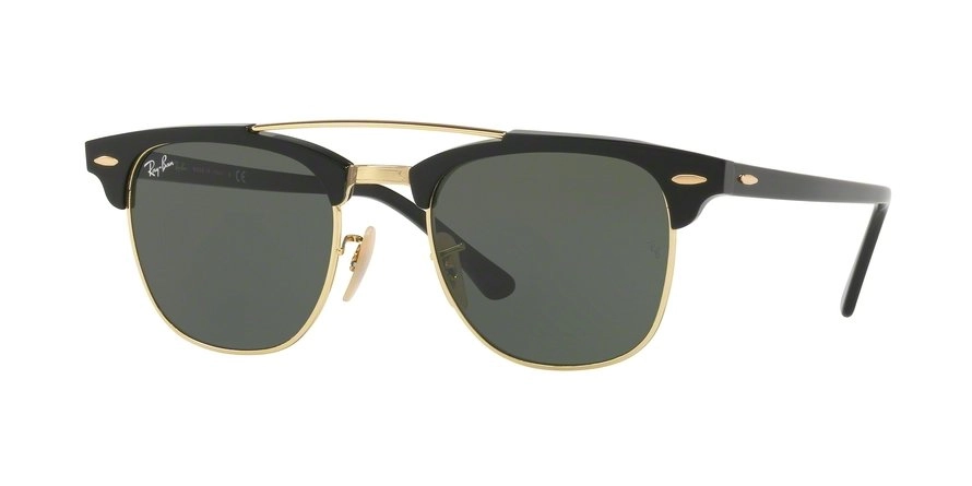 משקפי שמש רייבן יוניסקס CLUBMASTER DOUBLEBRIDGE RB 3816 שחור מרובעות