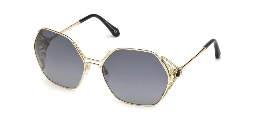 משקפי שמש רוברטו קוואלי יוניסקס Fosdinovo 1056 זהב, שחור משושה