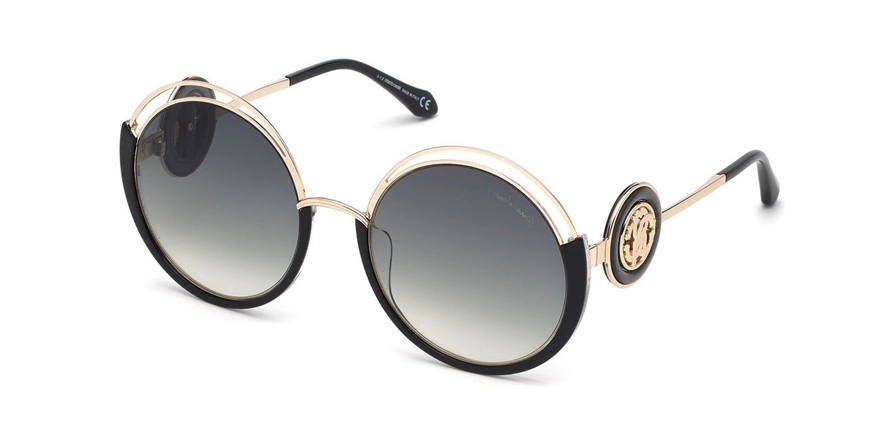 משקפי שמש רוברטו קוואלי יוניסקס Montemurlo 1087 זהב, שחור עגולות