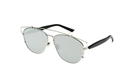 משקפי שמש כריסטיאן דיור יוניסקס TECHNOLOGIC כסף, שחור טייסים