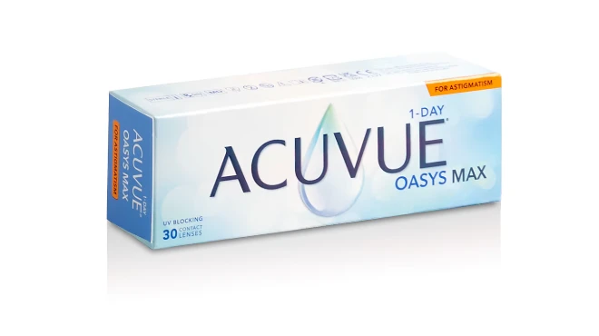עדשות מגע יומיות ג'ונסון אנד ג'ונסון אקיוויו ACUVUE OASYS MAX 1-Day for ASTIGMATISM