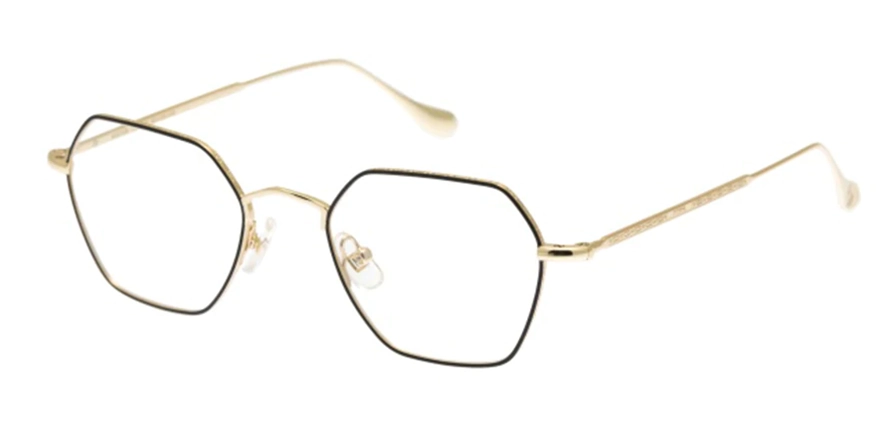 משקפי ראיה קימי יוניסקס AGATHA זהב, שחור משושה, עגולות