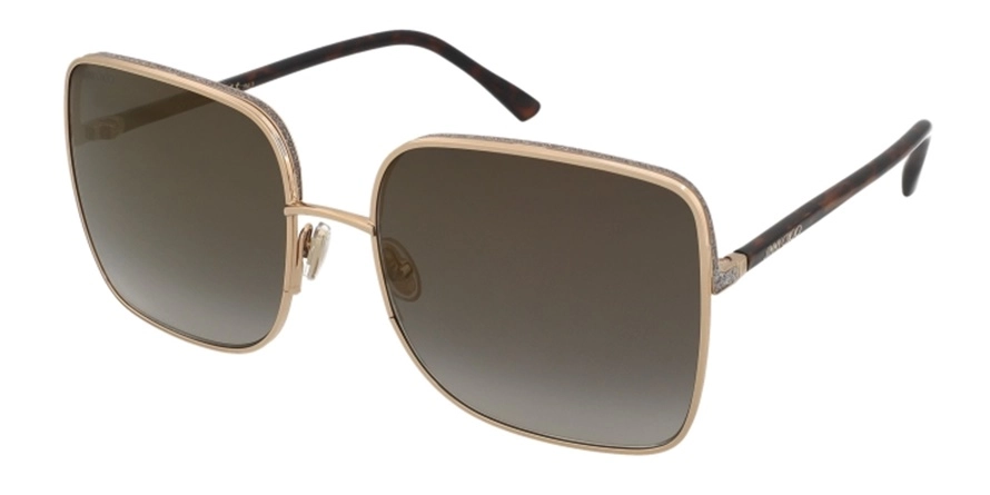 משקפי שמש ג'ימי צ'ו לנשים ALIANA/S זהב, שחור מרובעות