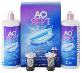 עדשות מגע תמיסות ואביזרים לעדשות מגע אאוספט תמיסת אאוספט לעדשות מגע - מארז זוגי