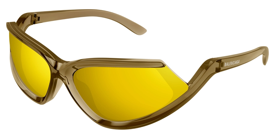 משקפי שמש בלנסיאגה יוניסקס BB0289S חום, מבריק, שקוף מרובעות