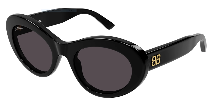 משקפי שמש בלנסיאגה יוניסקס BB0294S מבריק, שחור עגולות