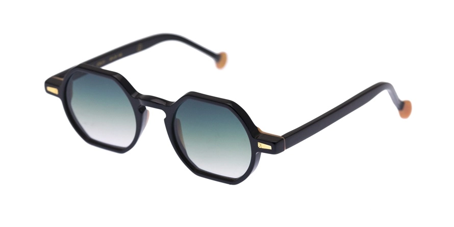 משקפי שמש קימי יוניסקס CASSIS מבריק, שחור משושה, עגולות