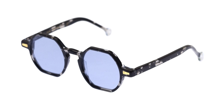 משקפי שמש קימי יוניסקס CASSIS מבריק, מנומר, שחור משושה, עגולות