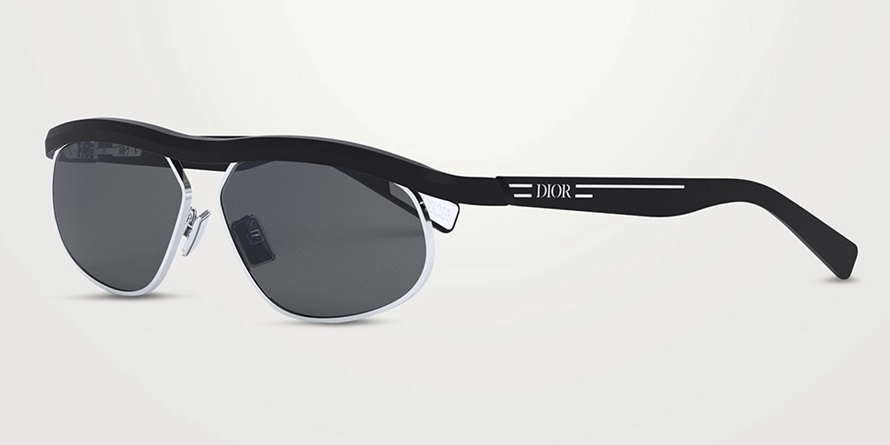 משקפי שמש כריסטיאן דיור יוניסקס DIORIDER כסף, מט, שחור עגולות