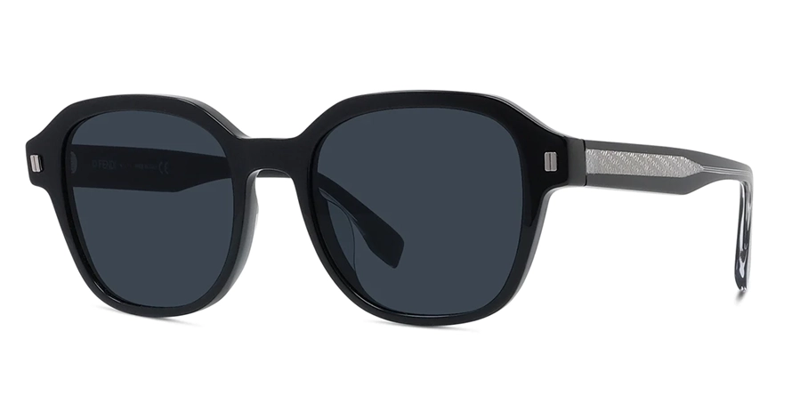 משקפי שמש פנדי יוניסקס FE40002U מבריק, שחור עגולות