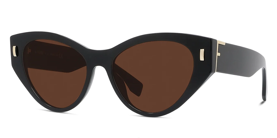 משקפי שמש פנדי יוניסקס FE40035I מבריק, שחור עגולות