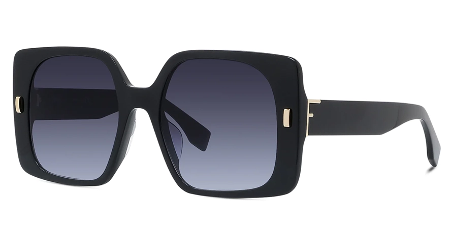 משקפי שמש פנדי יוניסקס FE40036U מבריק, שחור מרובעות