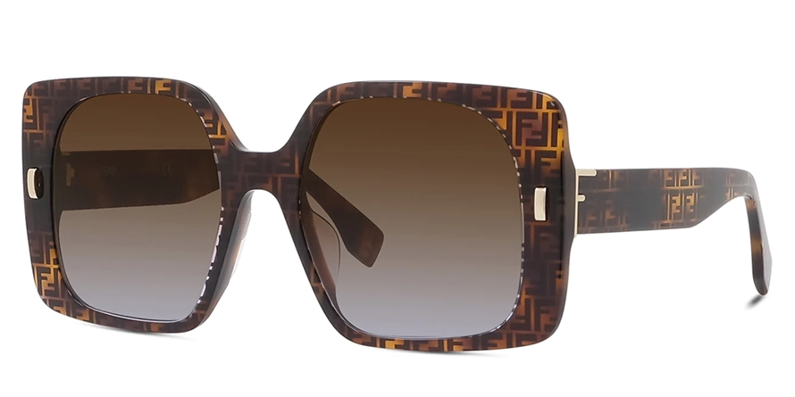 משקפי שמש פנדי יוניסקס FE40036U חום, מבריק, מנומר מרובעות