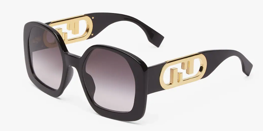 משקפי שמש פנדי יוניסקס FE40048U מבריק, שחור עגולות