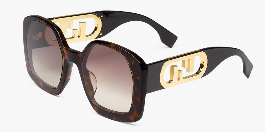 משקפי שמש פנדי יוניסקס FE40048U חום, מבריק, מנומר עגולות