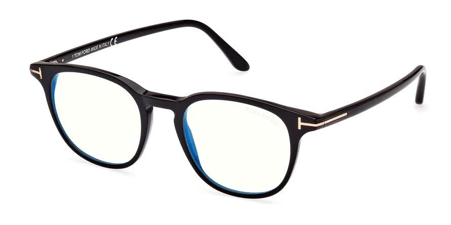 משקפי ראיה טום פורד יוניסקס ECO FT5832-B מבריק, שחור עגולות